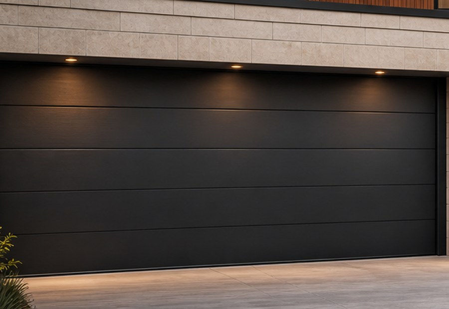 Graphite sectional garage door