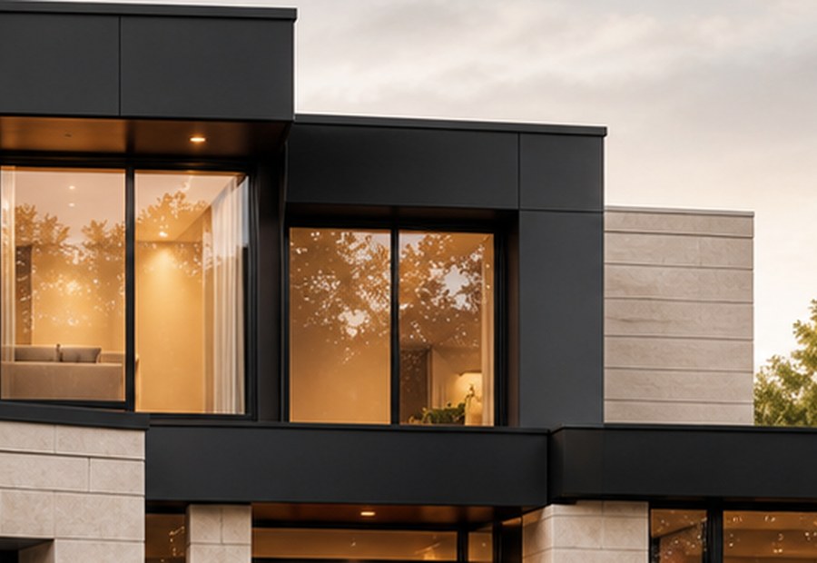 Aluminium window line on a modern home